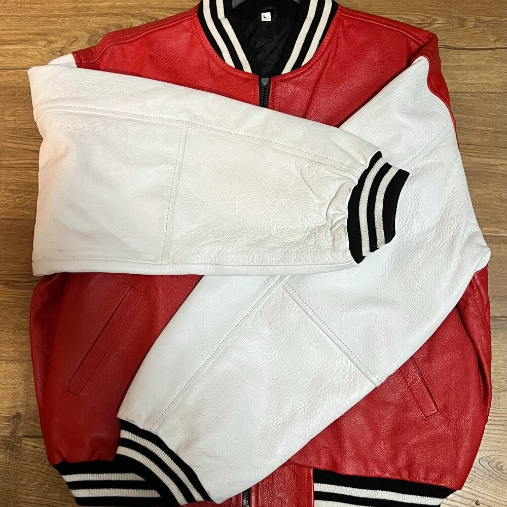 Versity and Bomber Jacket Full leather body.